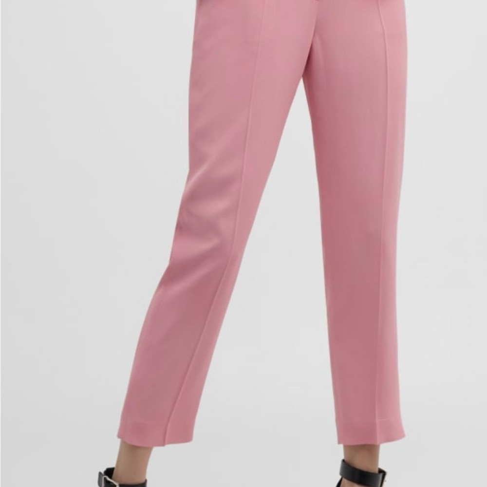Alexander McQueen Pink High-Waist Crop Cigarette Pant. Size 42 New with tags